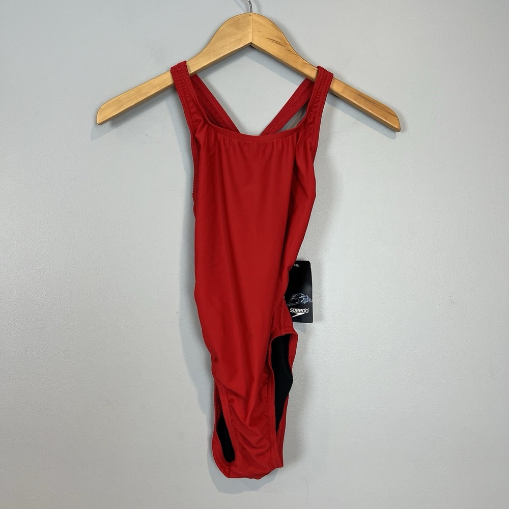 Speedo High Risk Red Pro LT Superpro Solid One Piece Swimsuit Size 6 NWT